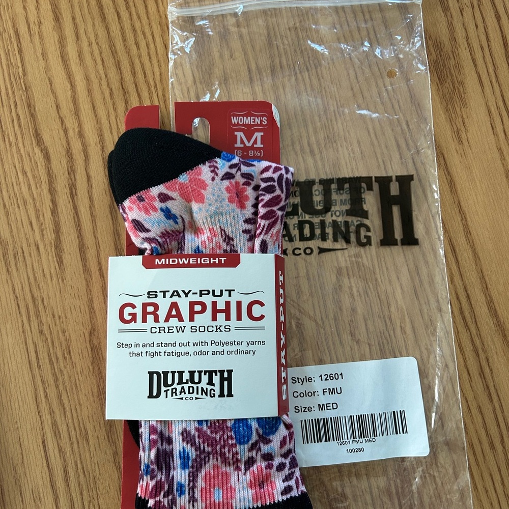 Duluth Trading Co Pink and Black Casual Socks